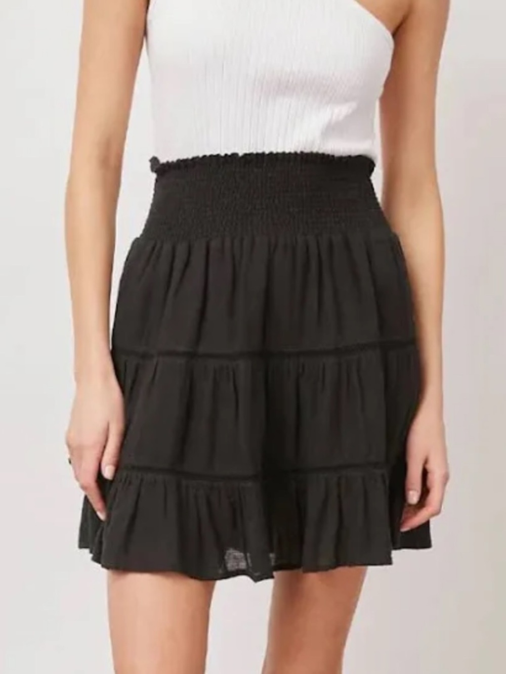 RAILS ADDISON BLACK TIERED MINI SKIRT SMALL BOHO FESTIVAL